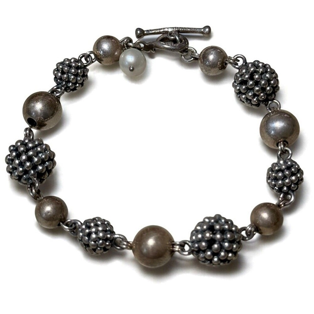 Michael Dawkins Beaded Sterling Size 7.25 Inches Bracelet